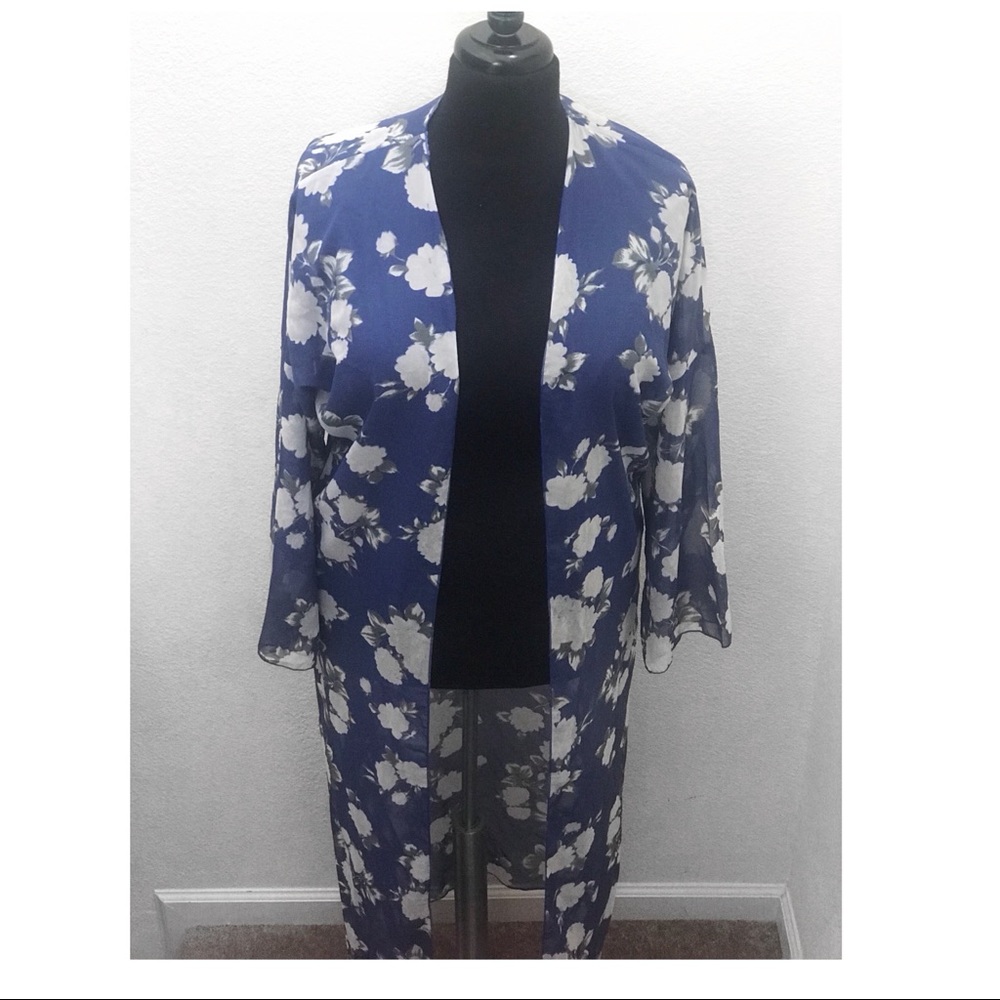 Boohoo Plus Floral Longline Kimono